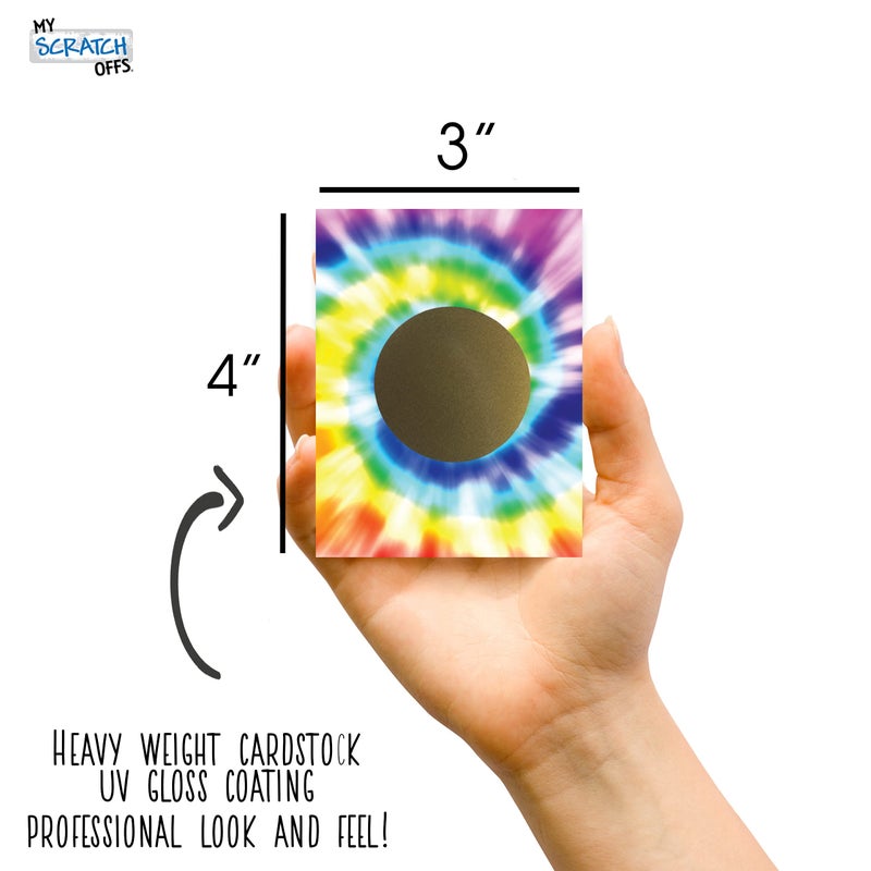 My Scratch Offs - 20 Pack Tie Dye Make Your Own DIY Note Cards & Stickers Ideal for Student Prizes, Teacher Supplies, Small Business and Promo Codes - Image 3